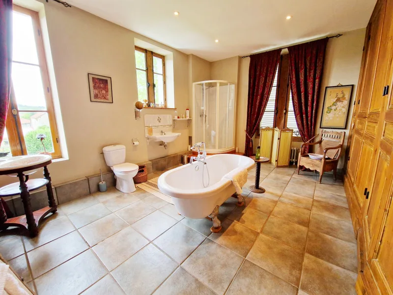 bathroom of the historical French chateau.