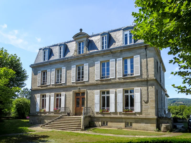 The historical French chateau pictured from the outside.