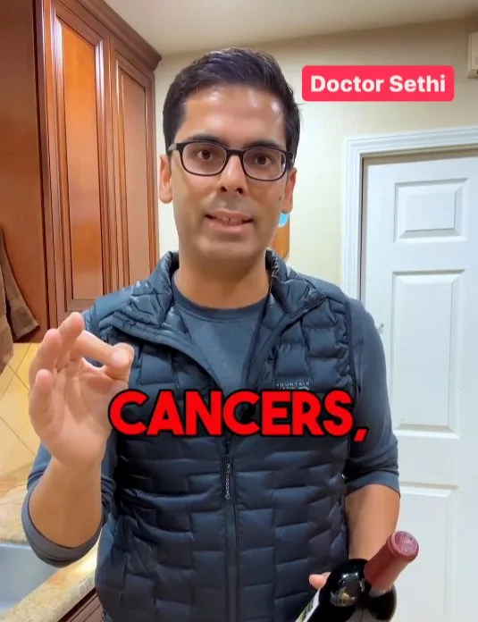 Dr Saurabh Sethi in his Tiktok video warning people about the dangers of drinking alcohol during festive season.
