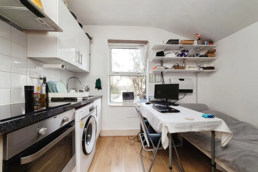 The tiny studio flat up for sale for £134k.