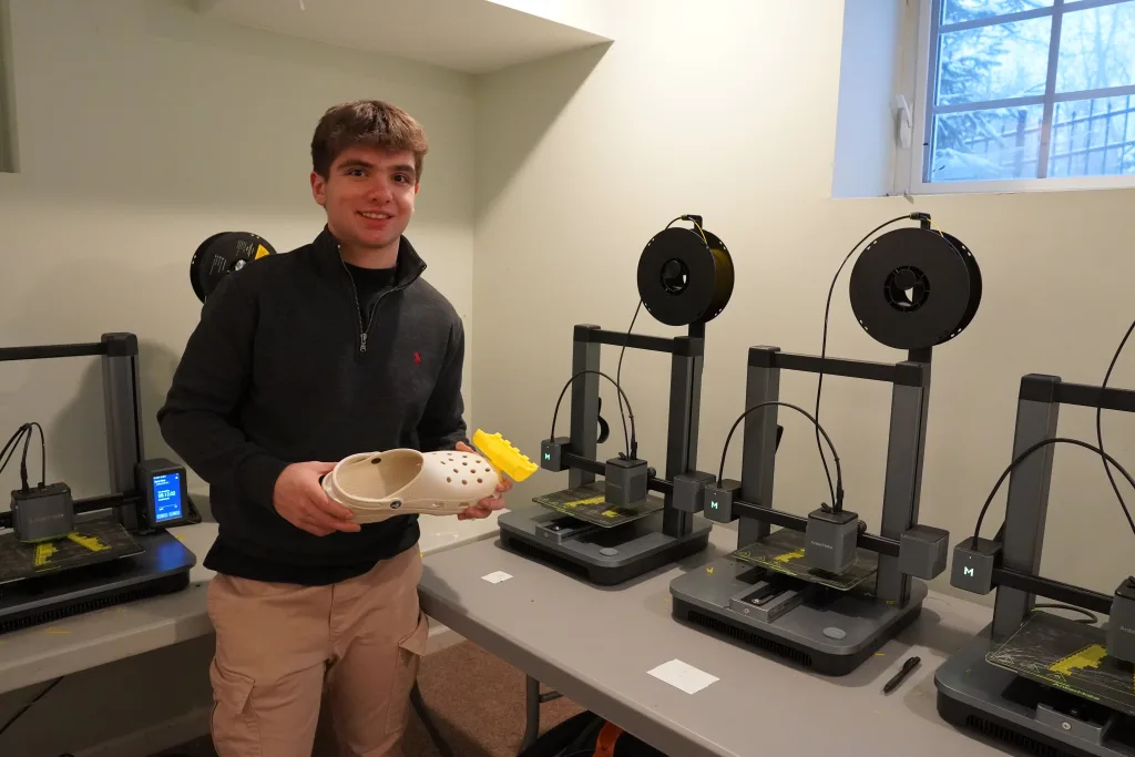 Michael Satterlee's the Teen inventor who creates tiny yellow snowploughs for 'Crocs' that goes viral on social media.