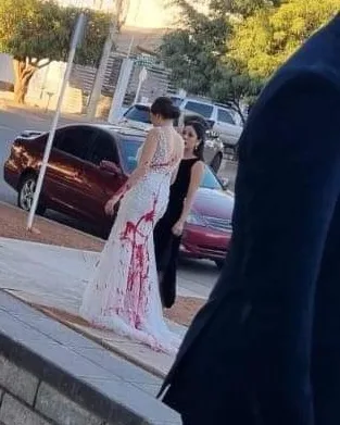 Bride targeted with red paint on wedding day accused of being a 'gold digger' by groom's family. Despite the attack in Ciudad Obregón, Mexico, she changes into a gold dress and returns to marry her love. Outrage follows, with offers of support from locals and influencers.