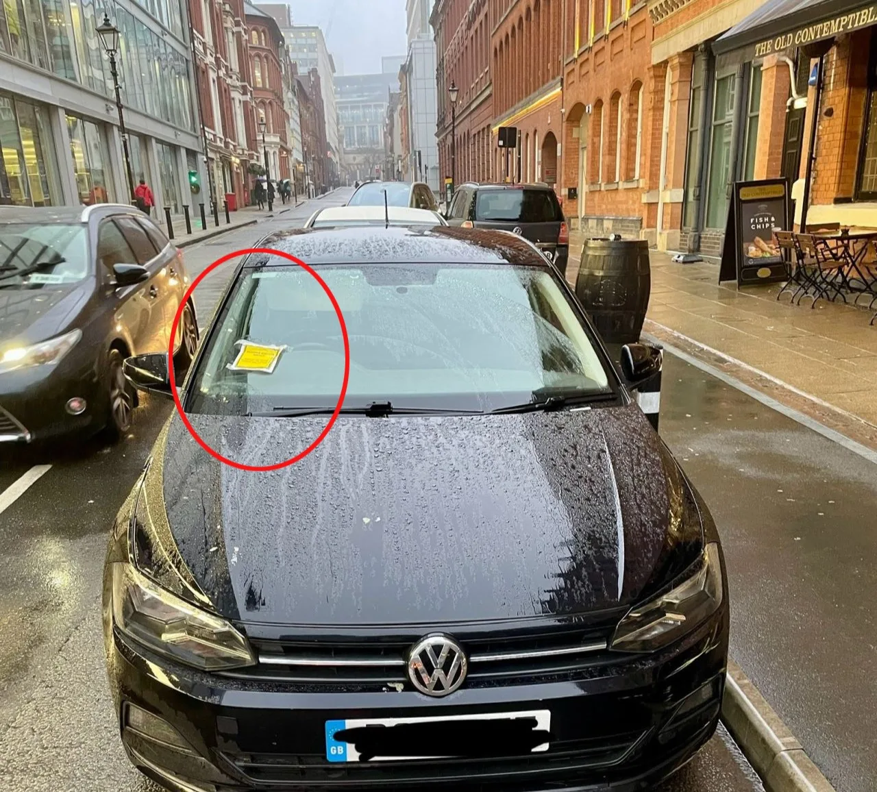 the car with fake parking ticket by prankster work crew fooled a colleague into thinking he'd received a parking ticket, leaving a humorous message on his windscreen.