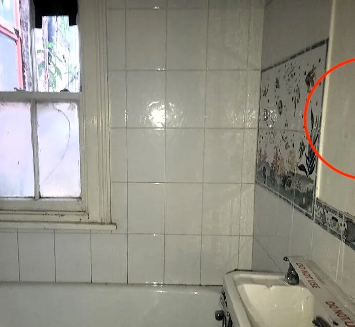 Three-bed house selling for £40,000 but has red ‘blood’ stains on walls