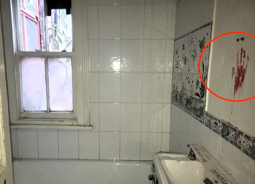 The three-bedroom house in Liverpool is listed for £40,000, featuring apparent blood stains on walls, broken windows, and signs of neglect. Despite its condition, it's described as needing 'modernisation' and is situated near Anfield stadium.