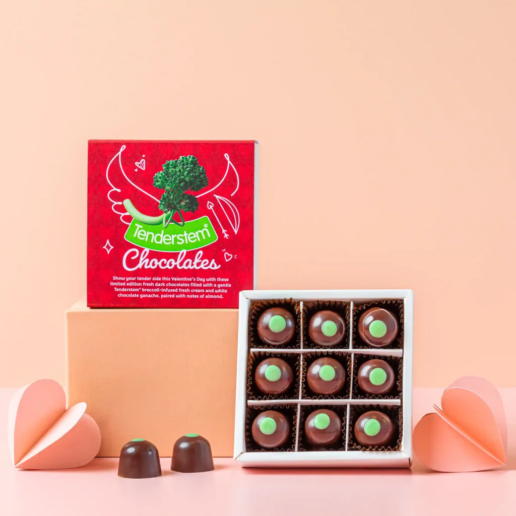 the bizarre Valentine’s Day Tenderstem broccoli-infused chocolates A unique and unexpected treat!