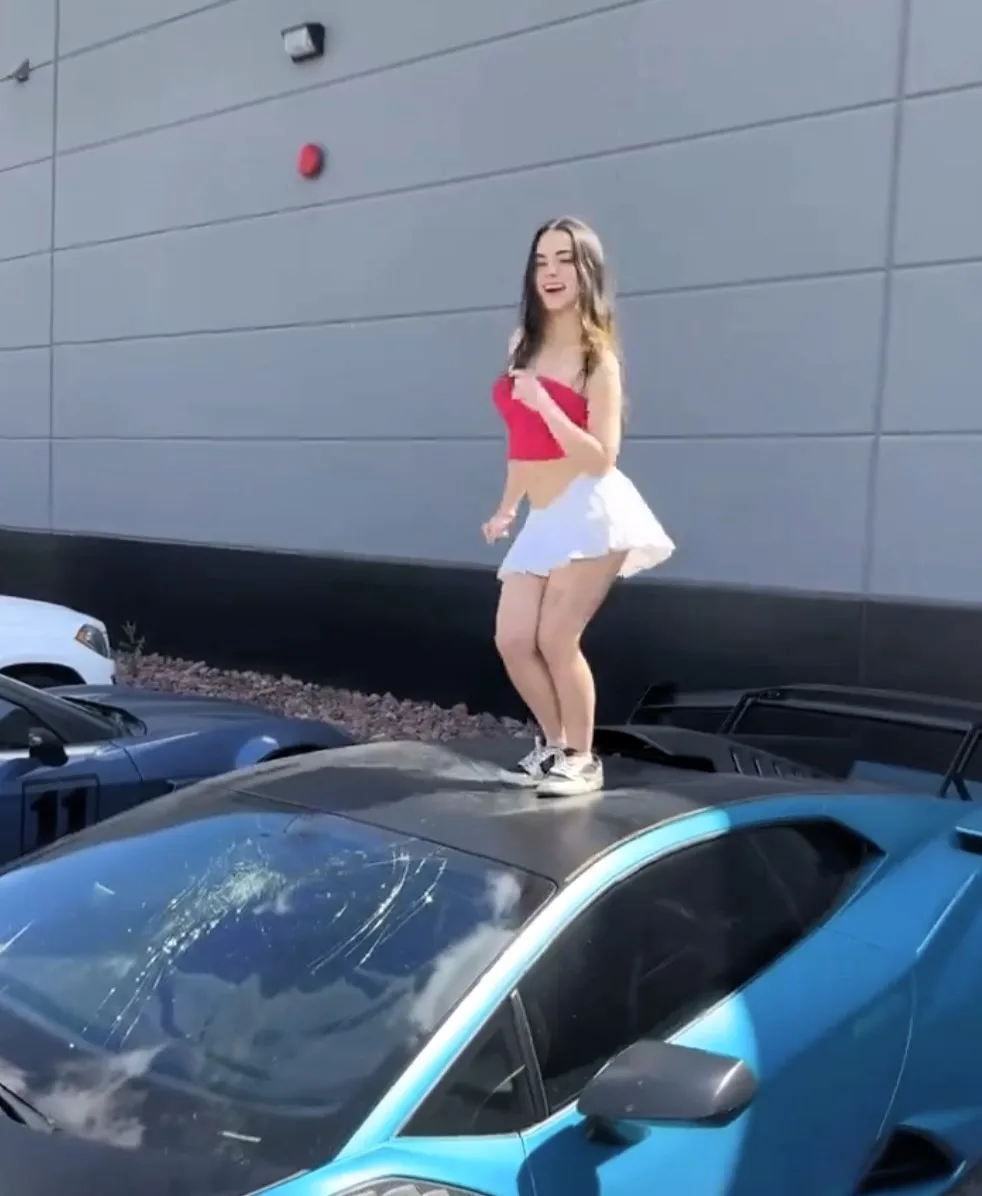 Influencer 'Jelly Bean Brains' accidentally cracked her £260,000 Lamborghini's windscreen while dancing on its roof, sparking viral backlash. Despite criticism, she later shared another video dancing on the car after fixing the window. Her antics have drawn mixed reactions from social media users.