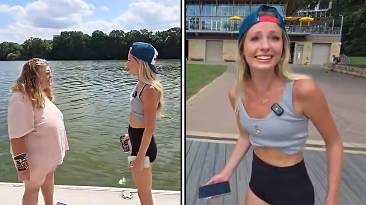 Streamer Natalie Reynolds faces backlash after coercing a non-swimmer to jump into a lake during a live scavenger hunt, sparking controversy and emergency intervention.