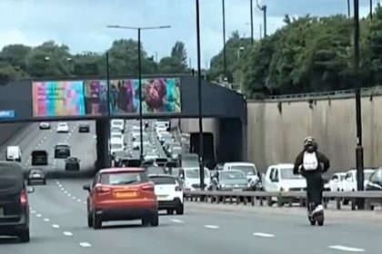 Electric scooter rider slammed for zooming at 40mph on A40 dual carriageway near Wembley. E-scooters are illegal on UK public roads due to lack of insurance, risking vehicle seizure.