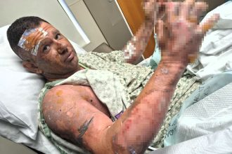 Dad-of-two Mike Boosinger survives a gas canister explosion, suffering third-degree burns. He faces a long recovery and PTSD, seeking $5,000 on GoFundMe for medical expenses.