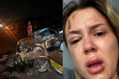 Influencer Emily Burghelea survives a horrific taxi crash in Mauritius, miraculously escaping with bruises and crediting divine intervention for her survival.