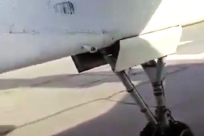 Plane passengers escape unharmed as tyres burst during take-off in Algeria, snapping a propeller and smashing a window. Pilots safely land the aircraft; passengers later flown to destination.