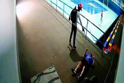 PE teacher shot 15 times and killed in Brazil just a day after learning his fiancée was pregnant with their second child. Police seek public help to identify the gunman.