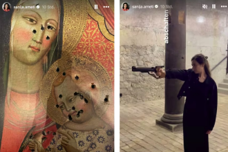 Swiss politician Sanija Ameti faces a police complaint after posting an Instagram photo of her shooting a baby Jesus image, sparking backlash and prompting a public apology.