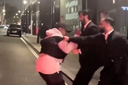 A foul-mouthed man was caught trying to steal two £10 tops from Zara on Oxford Street, sparking a confrontation with security guards that was caught on camera.