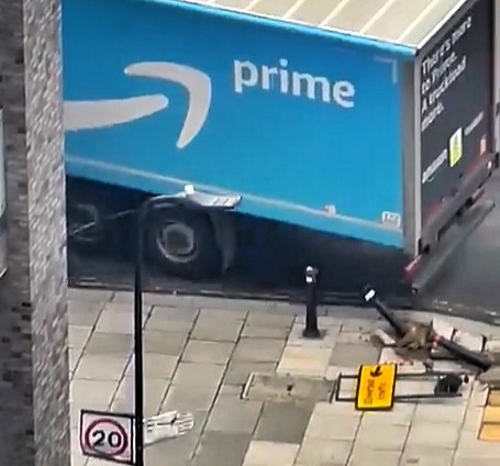 An Amazon lorry driver in Acton, London, damaged bollards and signs while navigating narrow roads, sparking outrage among residents. The incident raises concerns over HGV routes.