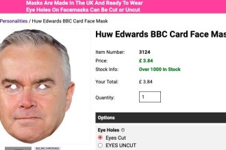 Huw Edwards masks soar in popularity ahead of Halloween, becoming the third best-seller for Funkybunky Limited, with demand expected to rise further.