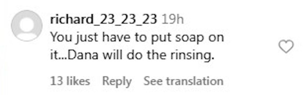 Social media comment on the post of A car owner in storm-hit Malaga cleans his SUV amid torrential rain and winds from Dana, sparking bewilderment as severe weather wreaks havoc across Costa del Sol.