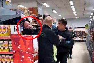 Shocking video shows security guard punching a customer in Asda, Stoke-on-Trent, sparking viewer backlash and police inquiries. Incident under investigation by local authorities.