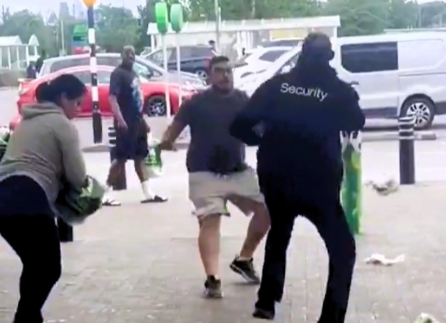 Hero security guard chases suspected shoplifter through Asda car park in Leyton, London, as shocked shoppers watch. Incident sparks mixed reactions from locals.