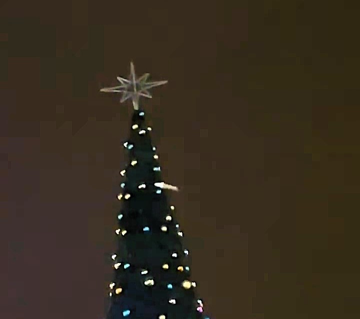 A man was rescued after getting stuck atop a giant Christmas tree in Katowice, Poland, triggering a major emergency response with police, fire trucks, and an ambulance.