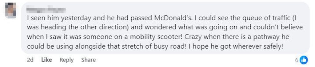 Social media comment on the post of Mobility scooter rider causes chaos on A14, dodging police and oncoming traffic at 8mph. Witnesses stunned as tailbacks and safety concerns escalate.