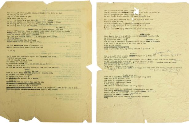 Bob Dylan's handwritten drafts of 'Mr. Tambourine Man' set to fetch £312,000 at auction, offering rare insight into the legend's creative process ahead of his biopic release.