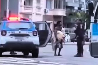 A man was caught in Rio de Janeiro carrying a large turtle allegedly stolen from Flamengo Beach. Police rescued the distressed animal and safely returned it to the sea.