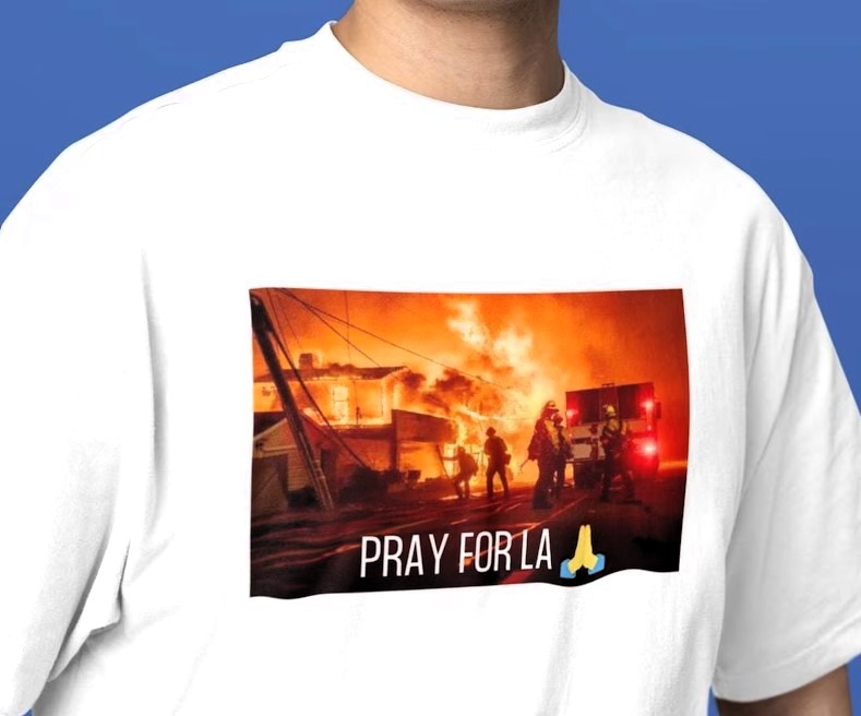 Etsy sellers face backlash for profiting off LA wildfires, offering merchandise like T-shirts and candles with slogans such as ‘Pray for LA’ and ‘The only thing hotter than LA fires.’