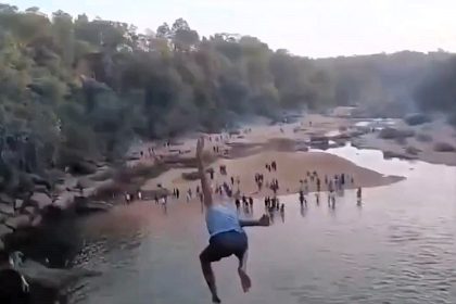 A 25-year-old daredevil tragically drowned after jumping from a 50ft waterfall in India while filming a social media video. Locals call for better safety measures.