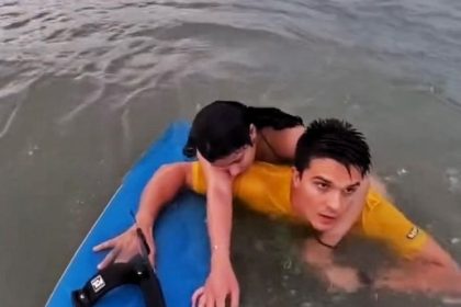 Olympian kite surfer Bruno Lobo heroically rescued a drowning woman off the coast of São Luís, Brazil, using his board to bring her to shore safely. The dramatic rescue was caught on video.