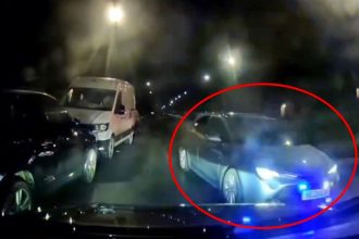 Reckless driver gets instant justice after risky double overtake in Uxbridge, running into an unmarked police car. Locals mock the ill-timed maneuver online.