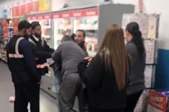 Suspected shoplifter stopped by six staff at Poundland Luton, as the chain ramps up security to combat £44m in thefts, shocking shoppers and sparking debate online.