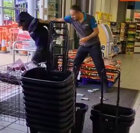 Suspected shoplifter stopped by six staff at Poundland Luton, as the chain ramps up security to combat £44m in thefts, shocking shoppers and sparking debate online.
