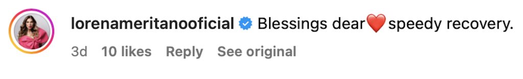 Social media comment on the post of Actress Cynthia Klitbo was hospitalized after a black widow spider bite left her with muscle spasms and a skin wound. Now stable, she thanks fans for their support.