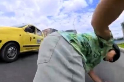 Taxi driver rams rollerblader off the road in Bogotá before fleeing the scene - authorities seek witnesses as skaters and cyclists demand justice for the victim.