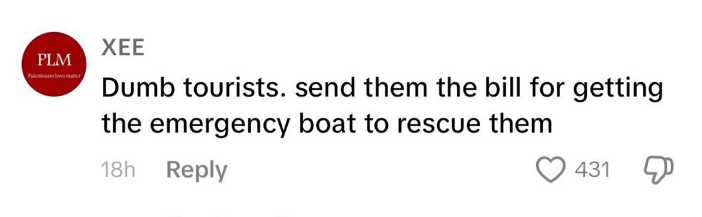 Social media comment on the post of Three tourists had to be rescued from the River Thames after getting stranded by the rising tide near Tower Bridge. The incident sparked backlash over wasted emergency resources.
