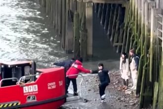 Three tourists had to be rescued from the River Thames after getting stranded by the rising tide near Tower Bridge. The incident sparked backlash over wasted emergency resources.