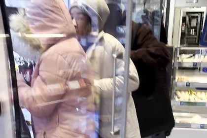 Three thieves shamelessly loot food and drinks from a Greggs in Glasgow as stunned staff and customers watch, sparking outrage over rising shoplifting incidents.