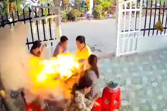 A family gathering in Vietnam turned chaotic when a gas stove exploded mid-meal, sending diners flying and leaving several with burns, though no serious injuries were reported.