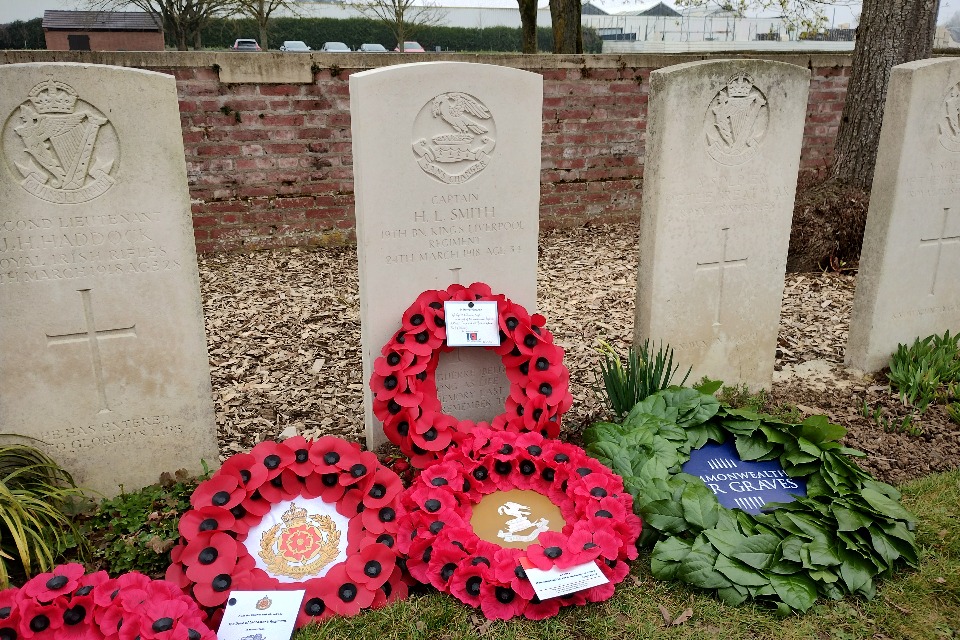 Captain Hubert Leslie Smith, a WWI hero killed in 1918, was finally identified and honored 107 years later with a rededication service attended by his descendants.