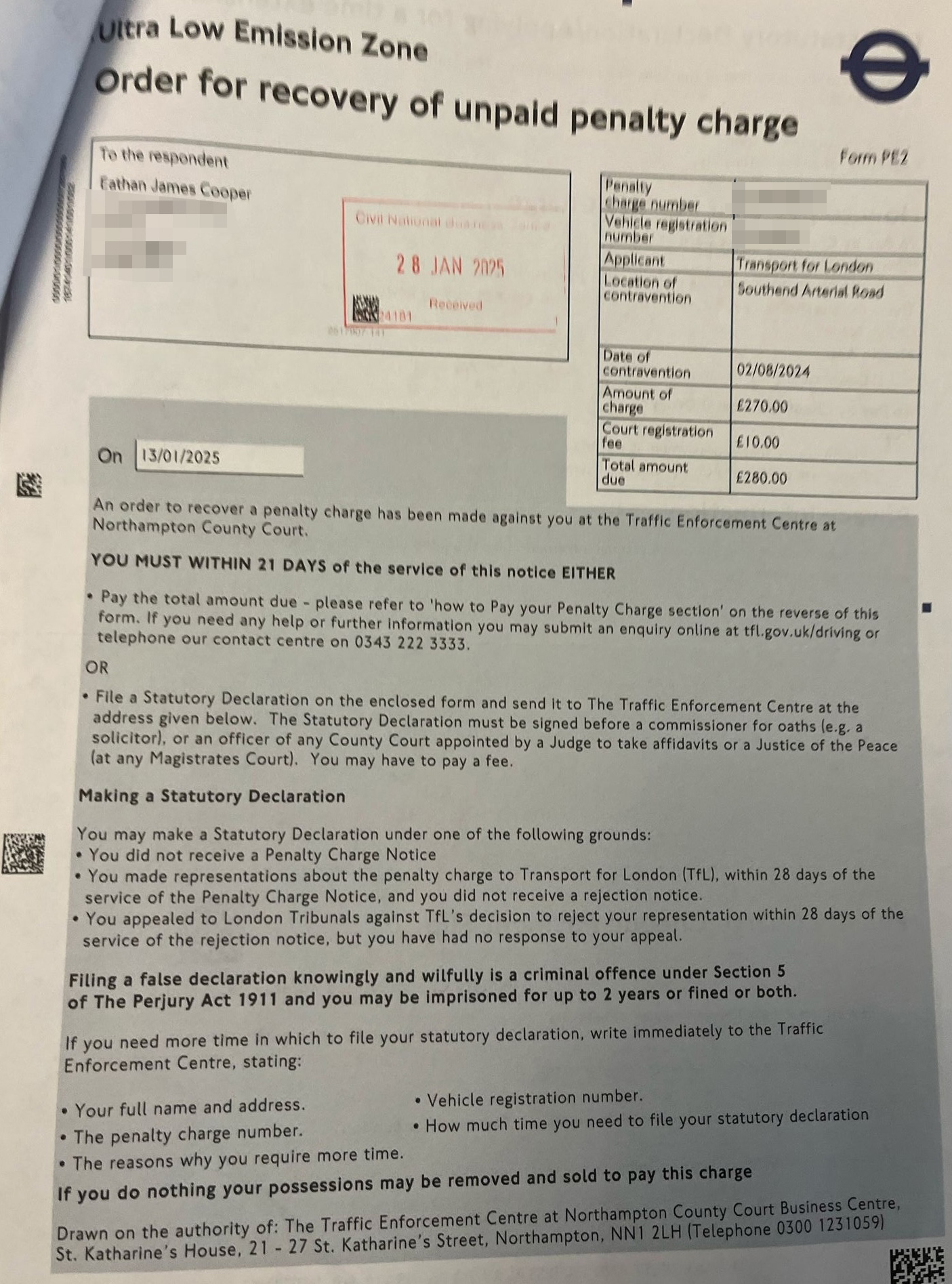 Eathan Cooper’s life was turned upside down after his number plate was cloned, leading to £2,500 in fines, police stops, and stress for his family. TfL has now cancelled the penalties.