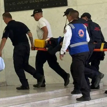 A firefighter in Mexico City was injured after bouncing off an inflatable cushion during a drill for the 2025 National Earthquake Drill, prompting a safety review.