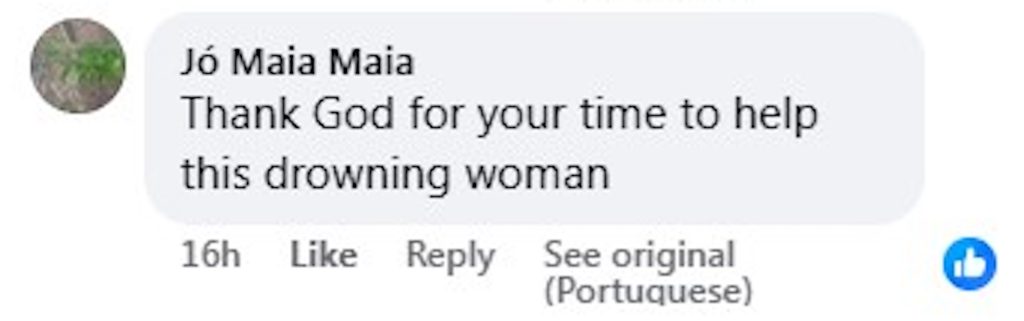 Social media comment on the post of A woman struggling in a fast moving river in Brazil was saved by quick thinking locals who threw her a lifebuoy and pulled her aboard before she was rushed to hospital.