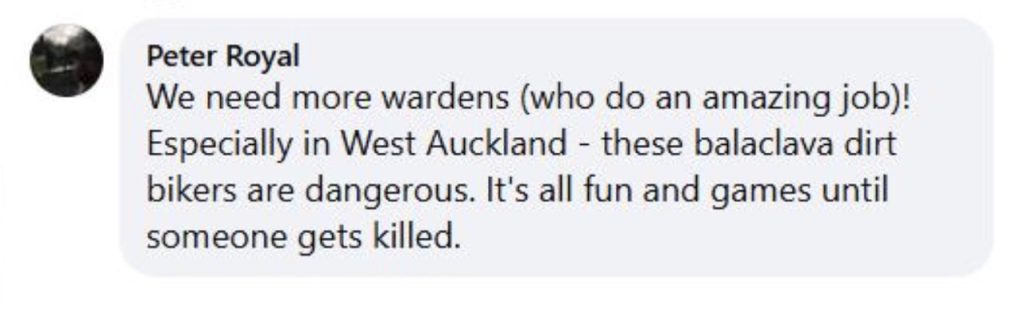 Social media comment on the post of Motorcyclist throws bag of dog poo at council warden in Stanley, County Durham - caught on camera as officials appeal for help identifying the balaclava-wearing rider.