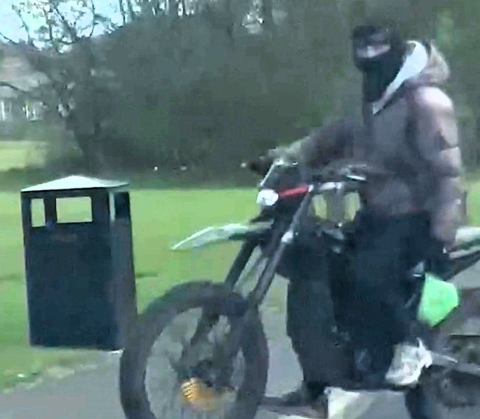 Motorcyclist throws bag of dog poo at council warden in Stanley, County Durham - caught on camera as officials appeal for help identifying the balaclava-wearing rider.