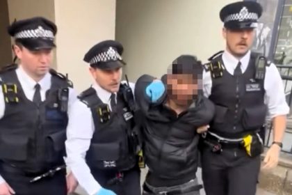 A man who allegedly abused police at a protest in Belgravia was chased and arrested by multiple officers, with one later released and the other bailed until June.