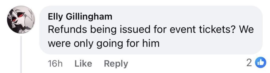 Social media comment on the post of White Lotus fans furious after Walton Goggins pulls out of Comic Con Liverpool - many demand refunds after paying £100 to meet the star on 3 May.