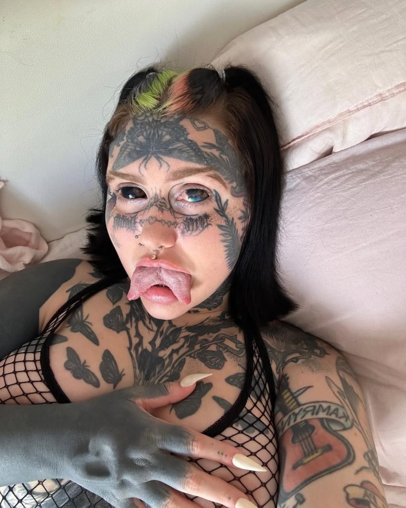 Orylan spent £52,000 on tattoos, a split tongue and eyeball ink to achieve her dream look and says she’s never felt more beautiful despite cruel online trolling.