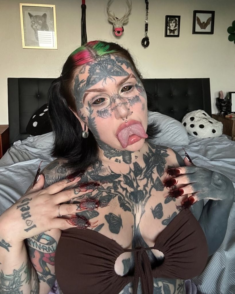 Orylan spent £52,000 on tattoos, a split tongue and eyeball ink to achieve her dream look and says she’s never felt more beautiful despite cruel online trolling.